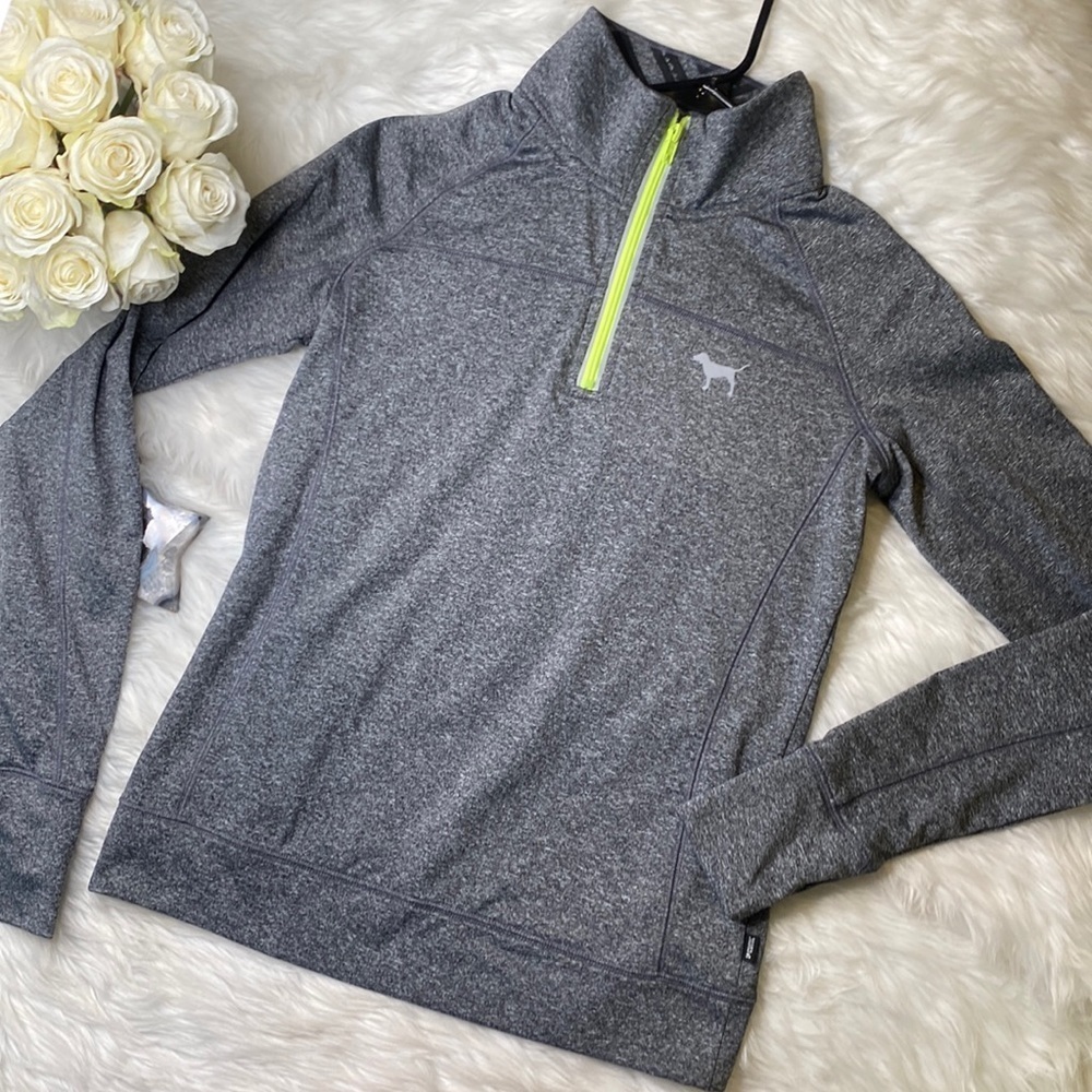 Pink Victoria Secret Fitness Fitted Workout Jacket Size S Grey